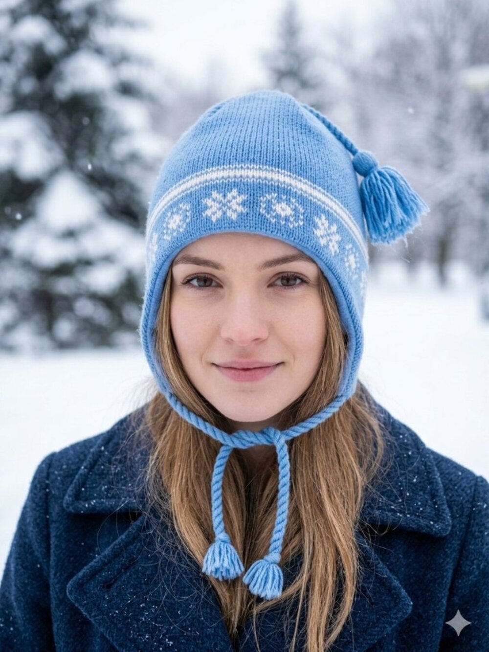 Turtle Fur Blue Outdoor Cabincore GorpCore Wool Toboggan 3360